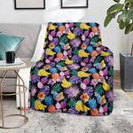 Tropical Palm And Hawaiian Fruits Print Blanket