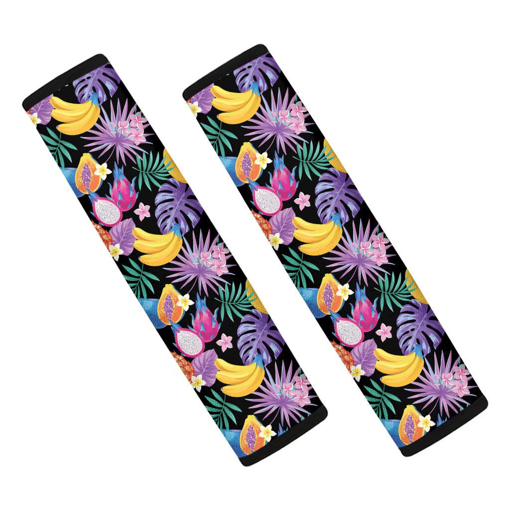 Tropical Palm And Hawaiian Fruits Print Car Seat Belt Covers