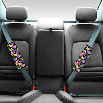 Tropical Palm And Hawaiian Fruits Print Car Seat Belt Covers