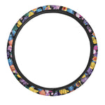 Tropical Palm And Hawaiian Fruits Print Car Steering Wheel Cover