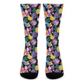 Tropical Palm And Hawaiian Fruits Print Crew Socks