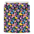 Tropical Palm And Hawaiian Fruits Print Duvet Cover Bedding Set