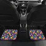 Tropical Palm And Hawaiian Fruits Print Front and Back Car Floor Mats
