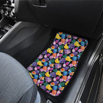 Tropical Palm And Hawaiian Fruits Print Front and Back Car Floor Mats