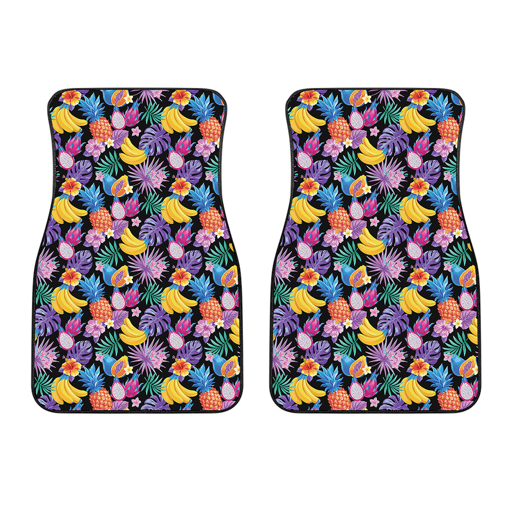 Tropical Palm And Hawaiian Fruits Print Front Car Floor Mats