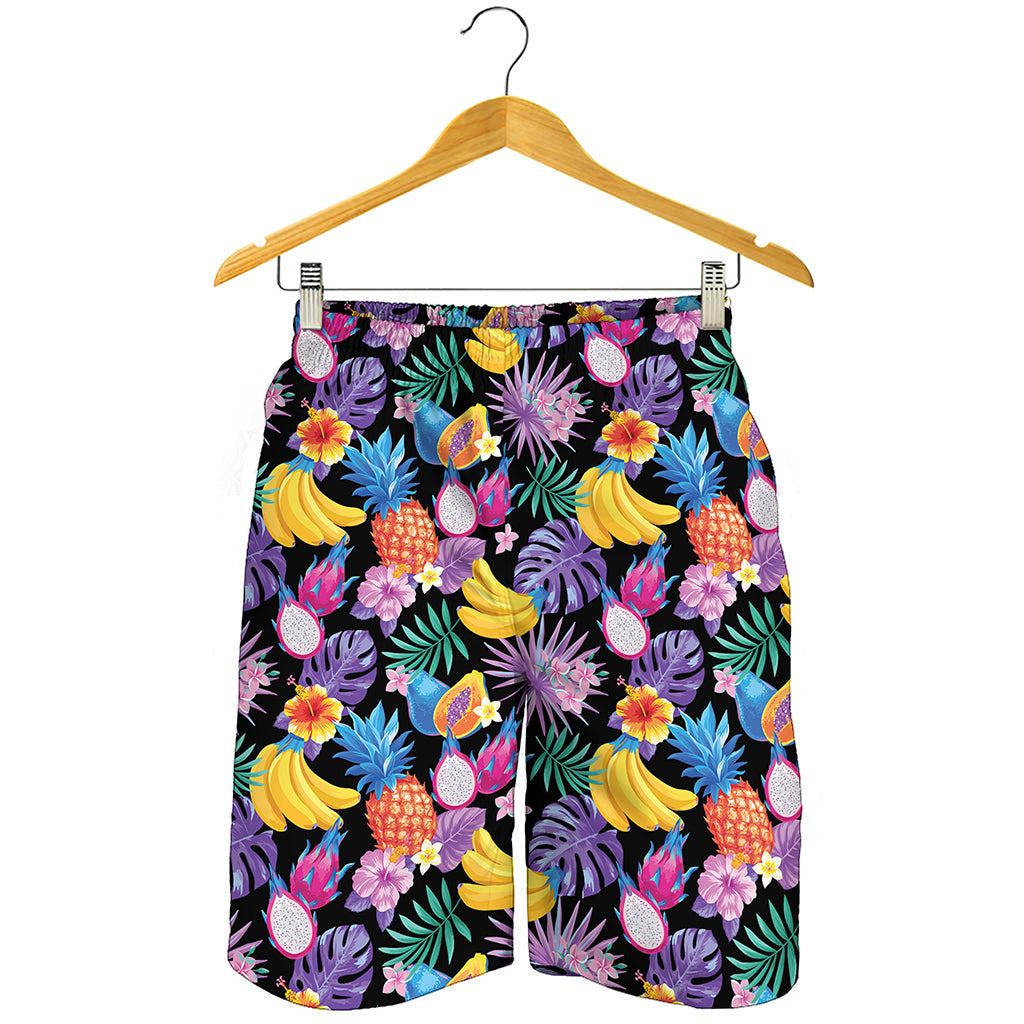 Tropical Palm And Hawaiian Fruits Print Men's Shorts