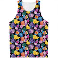 Tropical Palm And Hawaiian Fruits Print Men's Tank Top