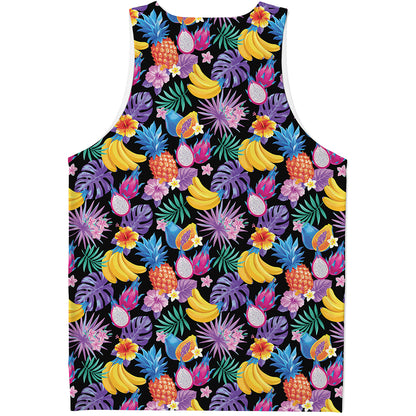 Tropical Palm And Hawaiian Fruits Print Men's Tank Top