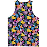 Tropical Palm And Hawaiian Fruits Print Men's Tank Top