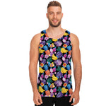Tropical Palm And Hawaiian Fruits Print Men's Tank Top