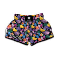 Tropical Palm And Hawaiian Fruits Print Muay Thai Boxing Shorts