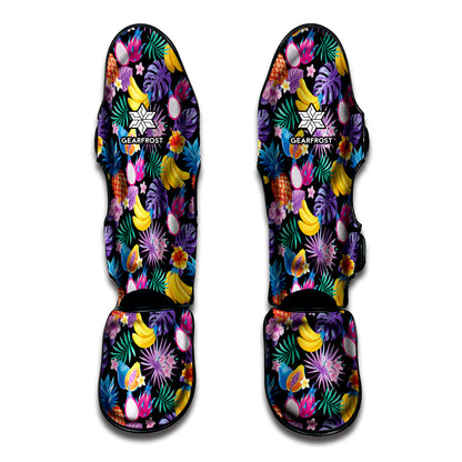 Tropical Palm And Hawaiian Fruits Print Muay Thai Shin Guard