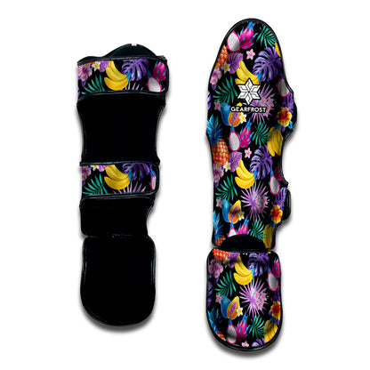Tropical Palm And Hawaiian Fruits Print Muay Thai Shin Guard