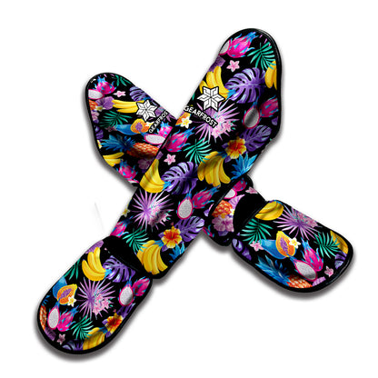 Tropical Palm And Hawaiian Fruits Print Muay Thai Shin Guard