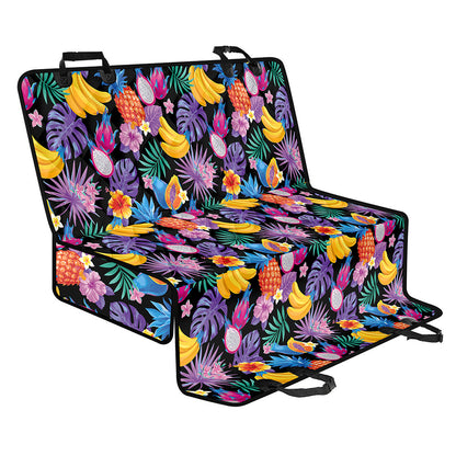 Tropical Palm And Hawaiian Fruits Print Pet Car Back Seat Cover