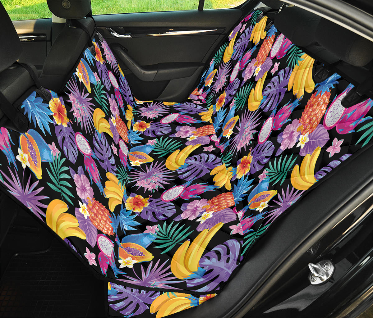 Tropical Palm And Hawaiian Fruits Print Pet Car Back Seat Cover