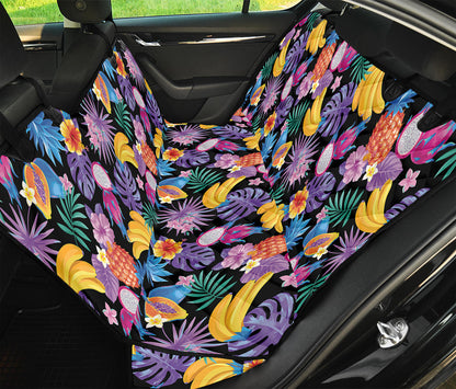 Tropical Palm And Hawaiian Fruits Print Pet Car Back Seat Cover