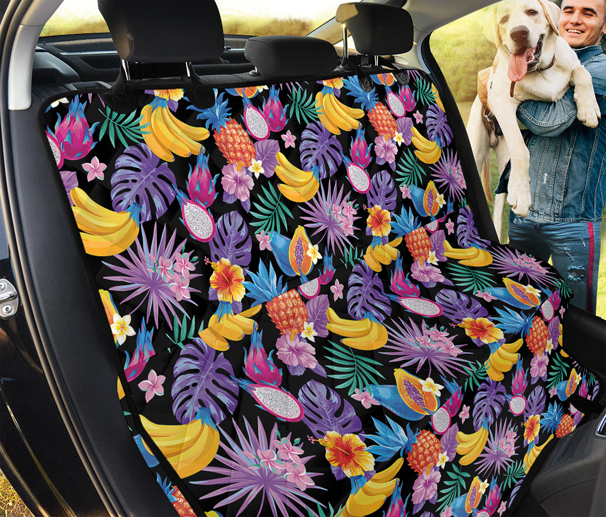 Tropical Palm And Hawaiian Fruits Print Pet Car Back Seat Cover