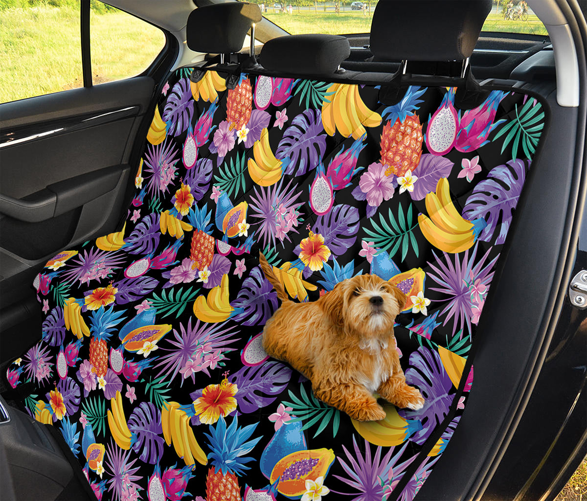 Tropical Palm And Hawaiian Fruits Print Pet Car Back Seat Cover