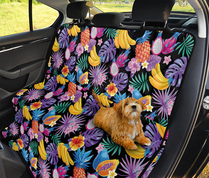 Tropical Palm And Hawaiian Fruits Print Pet Car Back Seat Cover