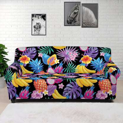Tropical Palm And Hawaiian Fruits Print Sofa Cover