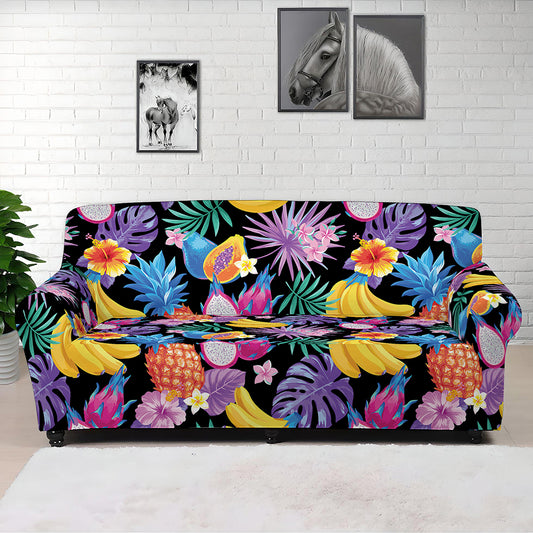 Tropical Palm And Hawaiian Fruits Print Sofa Cover