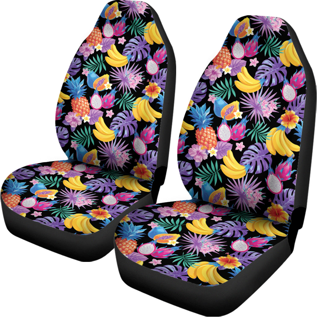 Tropical Palm And Hawaiian Fruits Print Universal Fit Car Seat Covers
