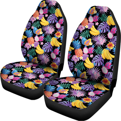 Tropical Palm And Hawaiian Fruits Print Universal Fit Car Seat Covers