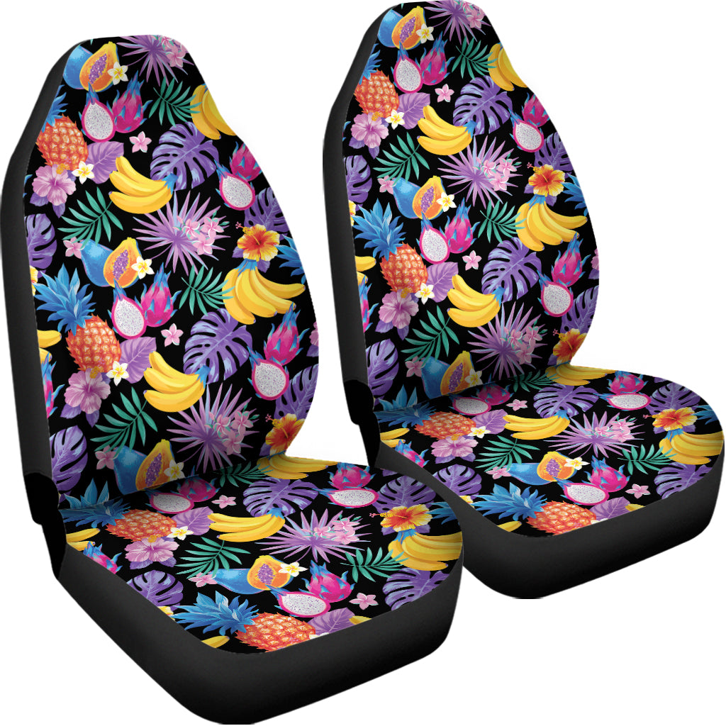 Tropical Palm And Hawaiian Fruits Print Universal Fit Car Seat Covers