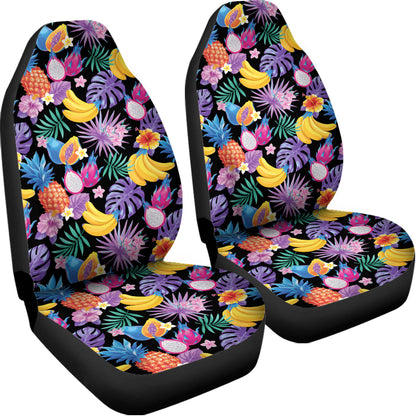 Tropical Palm And Hawaiian Fruits Print Universal Fit Car Seat Covers