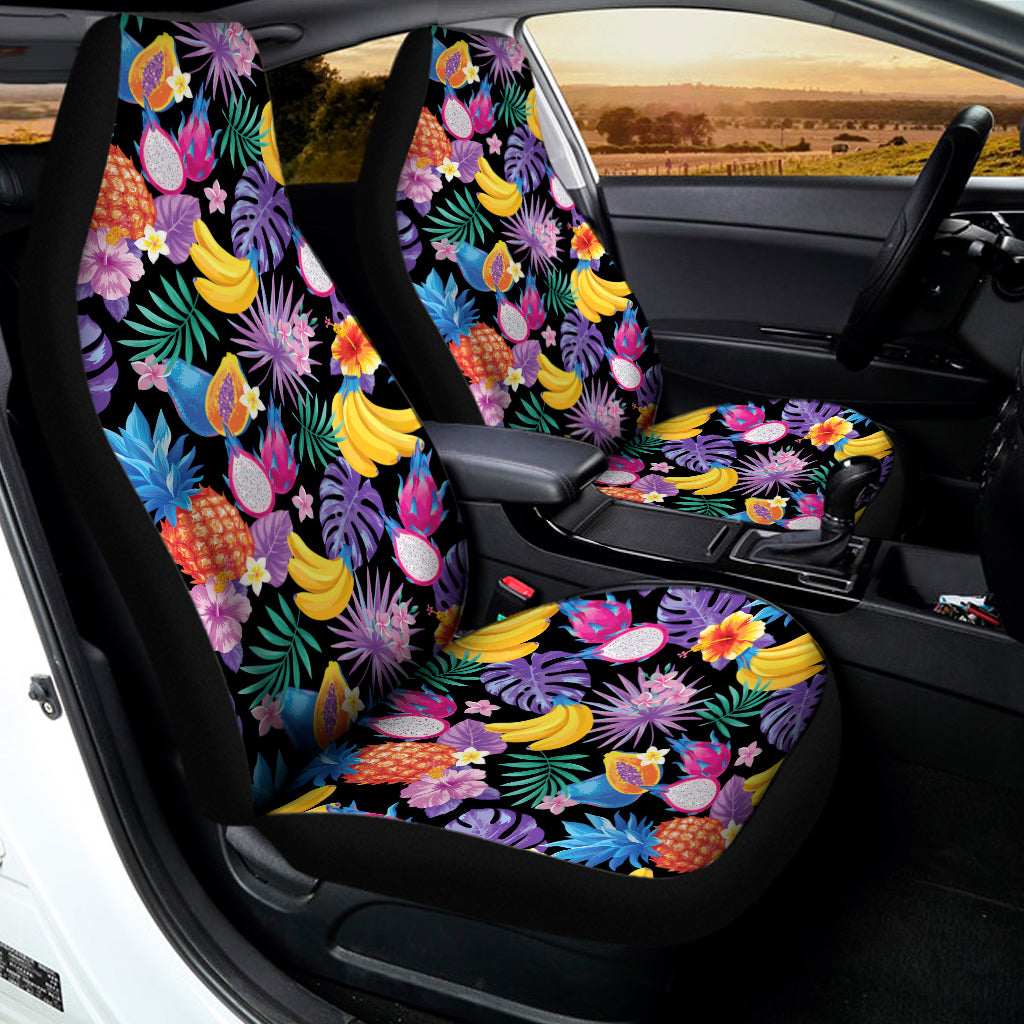 Tropical Palm And Hawaiian Fruits Print Universal Fit Car Seat Covers