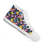 Tropical Palm And Hawaiian Fruits Print White High Top Shoes