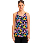 Tropical Palm And Hawaiian Fruits Print Women's Racerback Tank Top