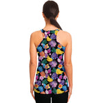 Tropical Palm And Hawaiian Fruits Print Women's Racerback Tank Top