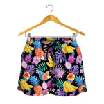 Tropical Palm And Hawaiian Fruits Print Women's Shorts