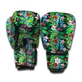Tropical Palm And Hibiscus Print Boxing Gloves