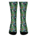 Tropical Palm And Hibiscus Print Crew Socks