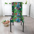Tropical Palm And Hibiscus Print Dining Chair Slipcover