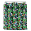 Tropical Palm And Hibiscus Print Duvet Cover Bedding Set
