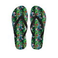 Tropical Palm And Hibiscus Print Flip Flops