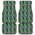 Tropical Palm And Hibiscus Print Front and Back Car Floor Mats