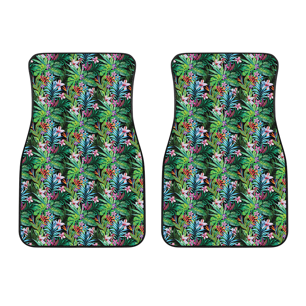 Tropical Palm And Hibiscus Print Front Car Floor Mats