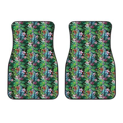 Tropical Palm And Hibiscus Print Front Car Floor Mats