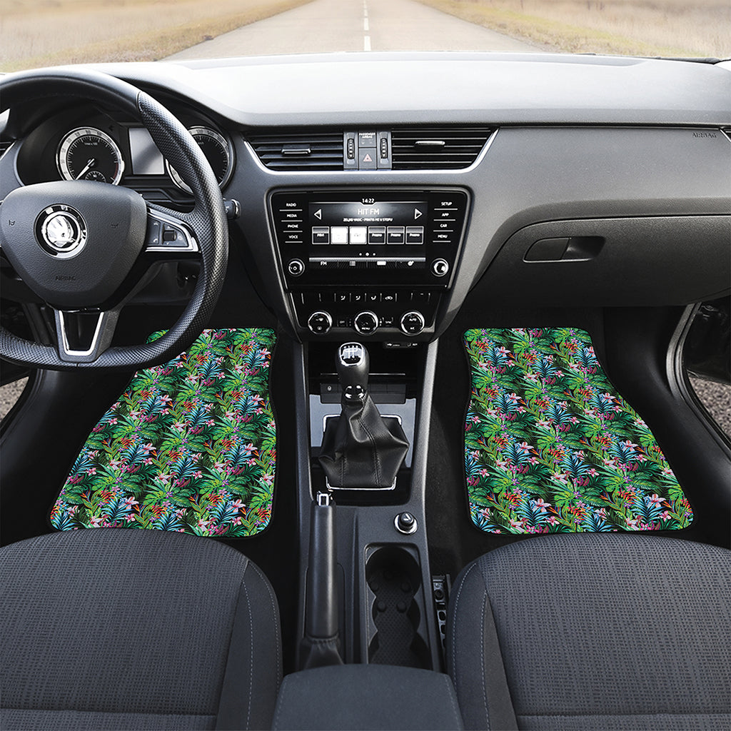 Tropical Palm And Hibiscus Print Front Car Floor Mats