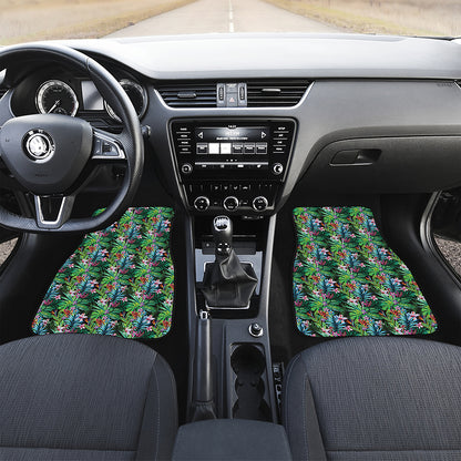 Tropical Palm And Hibiscus Print Front Car Floor Mats