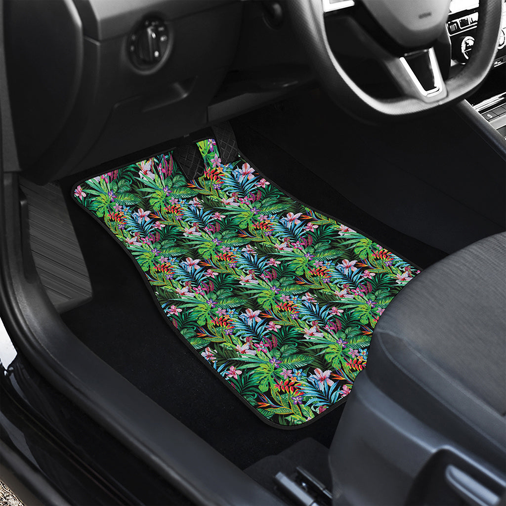 Tropical Palm And Hibiscus Print Front Car Floor Mats