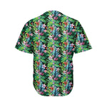 Tropical Palm And Hibiscus Print Men's Baseball Jersey