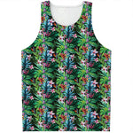 Tropical Palm And Hibiscus Print Men's Tank Top