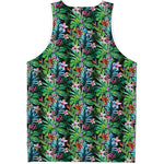 Tropical Palm And Hibiscus Print Men's Tank Top