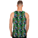 Tropical Palm And Hibiscus Print Men's Tank Top